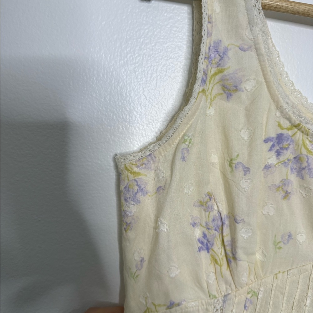 LoveShackFancy Pale Yellow Floral Mini Dress - Picture 5 of 6